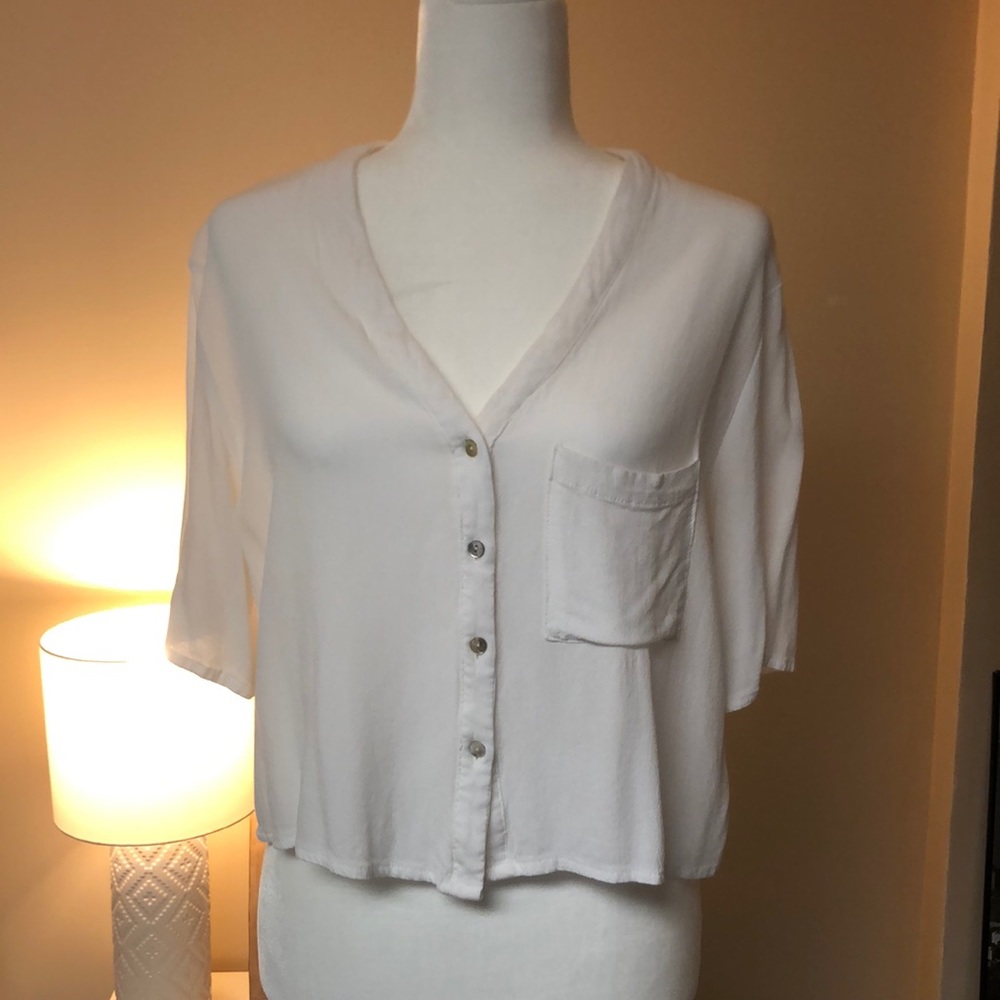 Button Down Cropped Top